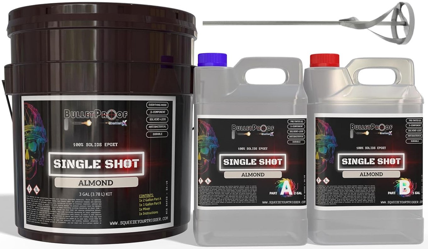Bulletproof: Single Shot 100% Solids Epoxy - 3 Gallon Kit + Mixer